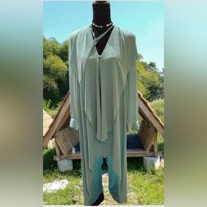 Elegant Light green Draped Dress size XS